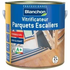 BLANCHON Vitrificateur Parquets Escaliers Aqua-Polyuréthane Formule Gel Finition Satiné Bidon De 1 Litre - Satiné
