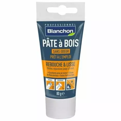 BLANCHON Pâte à Bois Prêt à L'emploi, Petites Réparations, Teinte Chêne Blanchi, Tube De 80 G 3 BLANCHON Pâte à Bois Prêt à L'emploi, Petites Réparations, Teinte Chêne Blanchi, Tube De 80 G