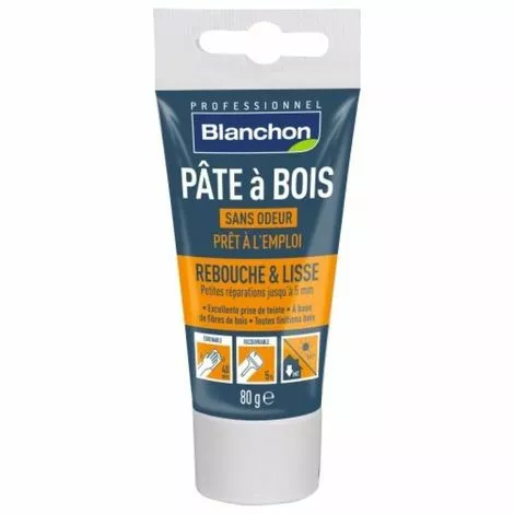 BLANCHON Pâte à Bois Prêt à L'emploi, Petites Réparations, Teinte Chêne Clair, Tube De 80 G 3 BLANCHON Pâte à Bois Prêt à L'emploi, Petites Réparations, Teinte Chêne Clair, Tube De 80 G