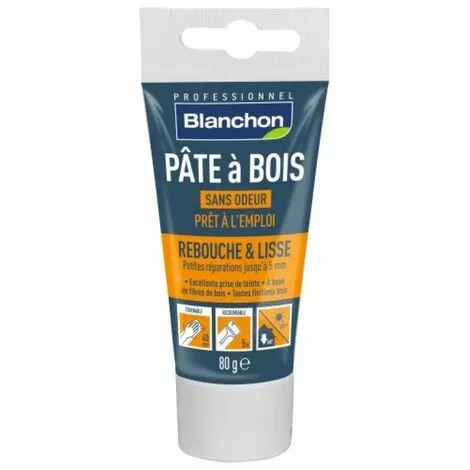 BLANCHON Pâte à Bois Prêt à L'emploi, Petites Réparations, Teinte Chêne Moyen, Tube De 80 G 3 BLANCHON Pâte à Bois Prêt à L'emploi, Petites Réparations, Teinte Chêne Moyen, Tube De 80 G