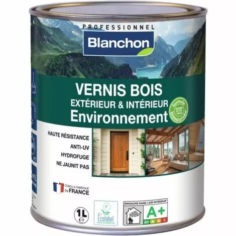 BLANCHON Vernis Bois Extérieur Intérieur Environnement Avec 80 Dingrédients Biosourcés Incolore Satiné Pot De 1l - Satiné 3 BLANCHON Vernis Bois Extérieur Intérieur Environnement Avec 80 Dingrédients Biosourcés Incolore Satiné Pot De 1l - Satiné