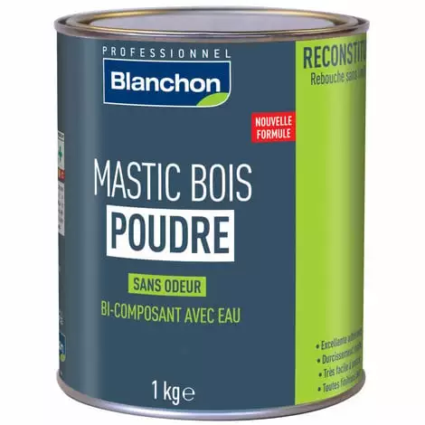 BLANCHON Mastic Bois Poudre - Chêne Clair - 1 Kg 3 BLANCHON Mastic Bois Poudre - Chêne Clair - 1 Kg